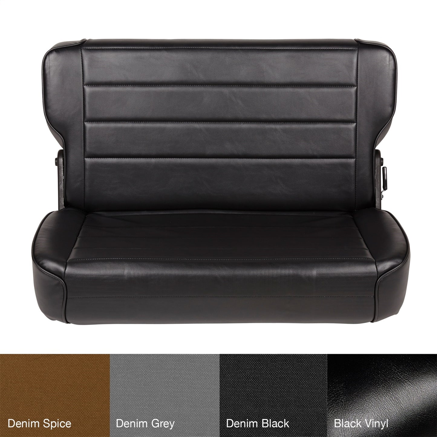 SMITTYBILT | Seat Rear Fold Tumble 86-95 CJ & Wrangler YJ Vinyl Black Smittybilt |41301