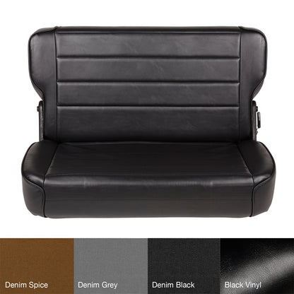SMITTYBILT | Seat Rear Fold Tumble 86-95 CJ & Wrangler YJ Vinyl Black Smittybilt |41301
