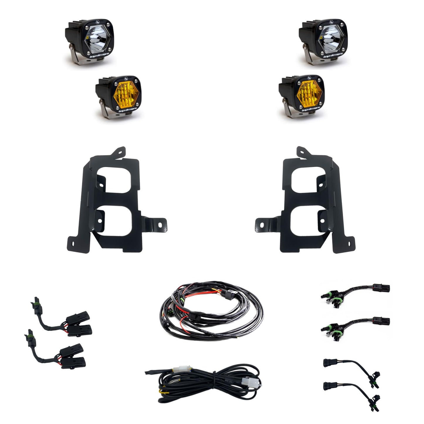 BAJA DESIGNS GMC 2500/3500 (20-On) Clear Spot/Baja Amber W/C Fog Pocket Kit Baja Designs I 447849