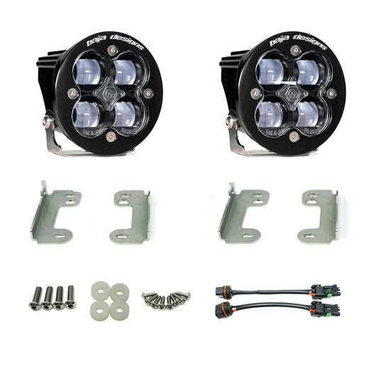 BAJA DESIGNS Jeep JK Squadron-R SAE Fog Pocket Light Kit OE Bumper (Clear)-Jeep 2007-09 Wrangler JK Baja Designs I 448142
