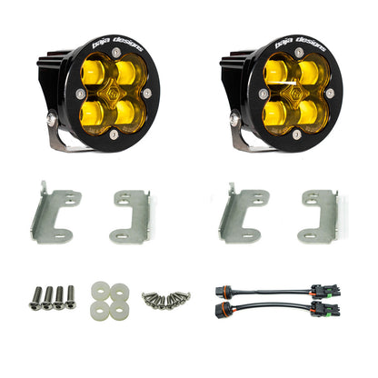 BAJA DESIGNS Jeep JK Squadron-R SAE Fog Pocket Light Kit OE Bumper (Baja Amber)-Jeep 2007-09 Wrangler JK Baja Designs I 448143
