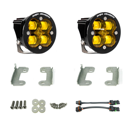 BAJA DESIGNS Jeep JK Squadron-R SAE Fog Pocket Light Kit OE Bumper (Baja Amber)-Jeep 2007-09 Wrangler JK Baja Designs I 448143