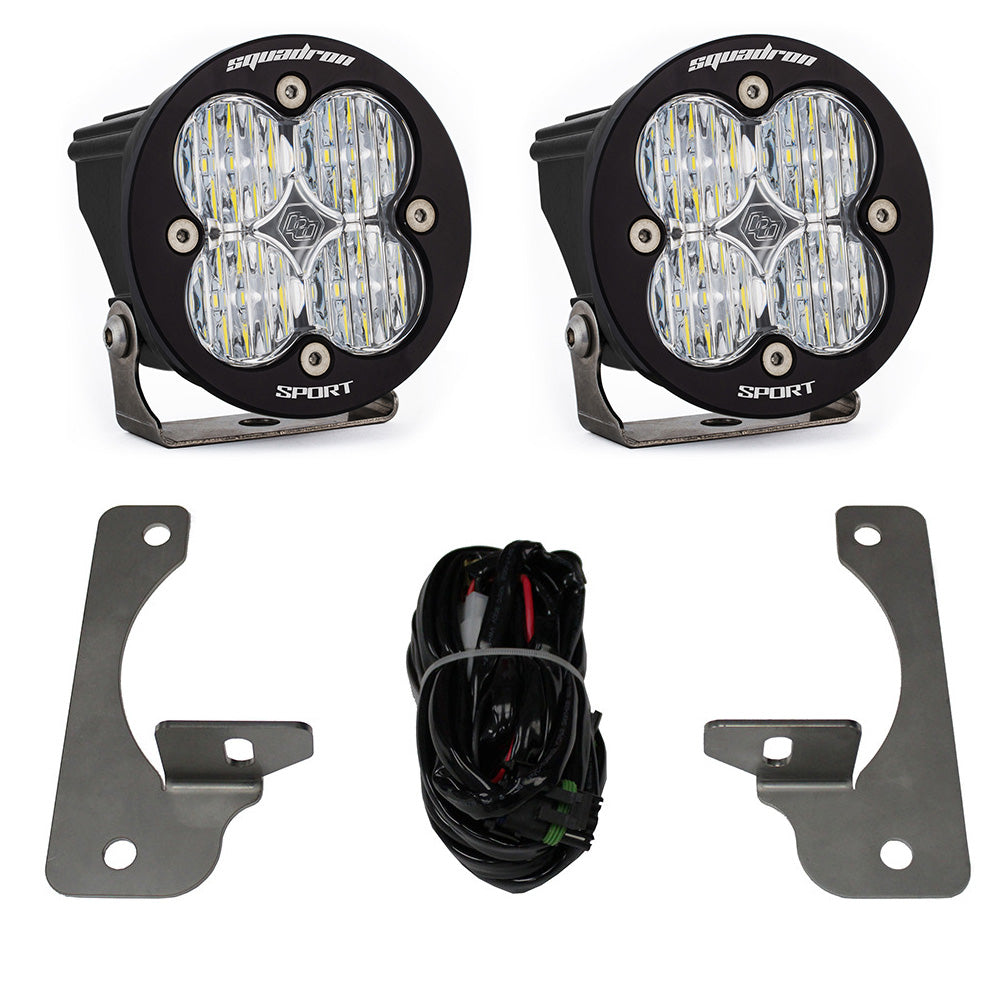 BAJA DESIGNS Jeep JK Squadron-R Sport Fog Pocket Light Kit Premium Bumper (Clear)-Jeep 2007-09 Wrangler JK Baja Designs I 448147