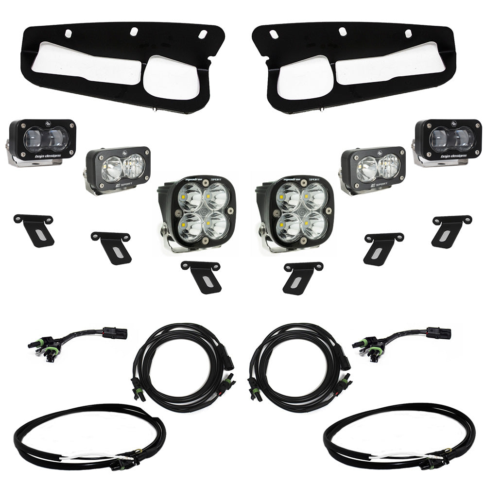 BAJA DESIGNS Ford Bronco (21-Present) S2 SAE FPK Sportsmen for OEM Steel Bumper w/Upfitter Wiring Harness Baja Designs I 448174UP