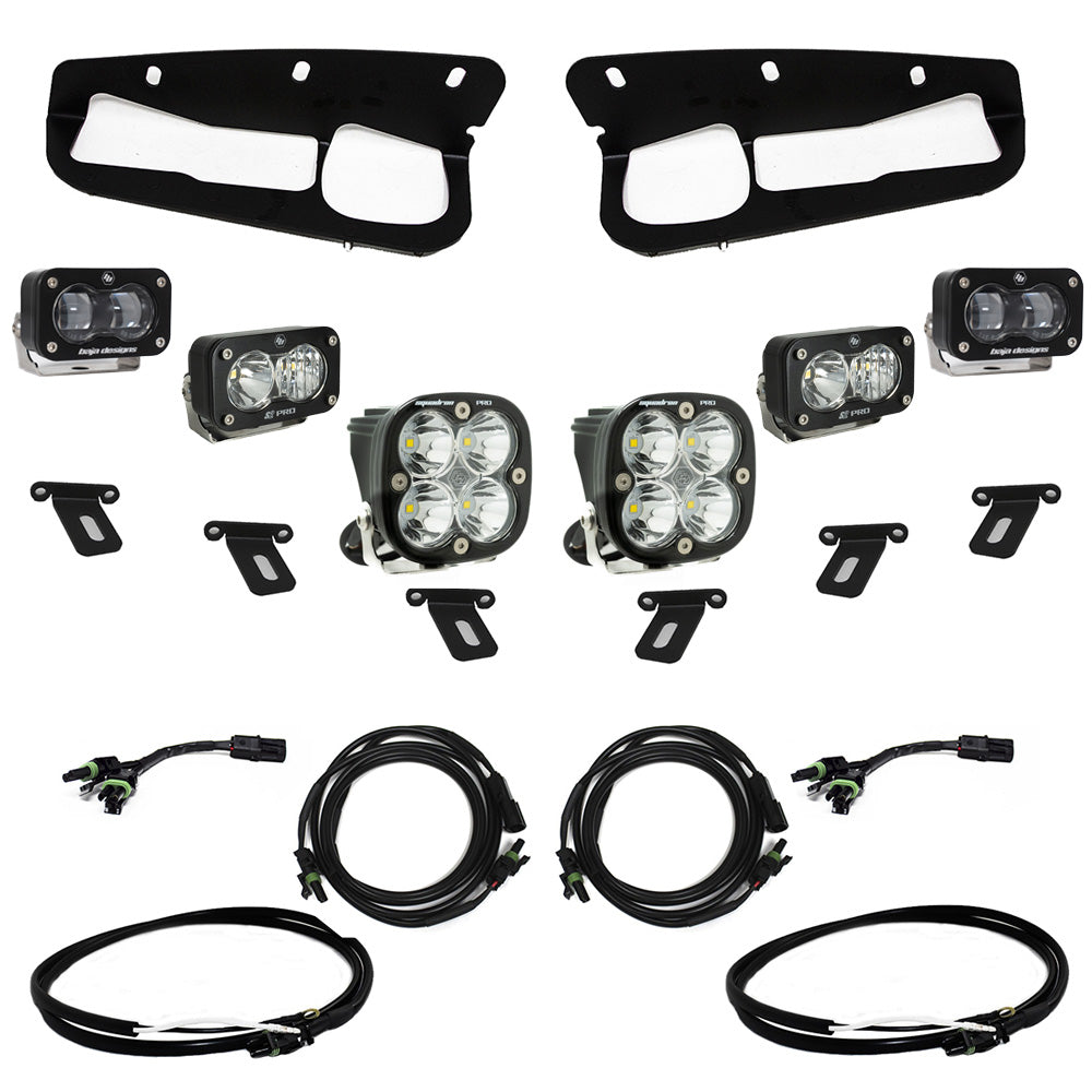 BAJA DESIGNS Ford Bronco (21-Present) S2 SAE FPK Pro w/Upfitter Wiring Harness for OEM Steel Bumper Baja Designs I 448175UP