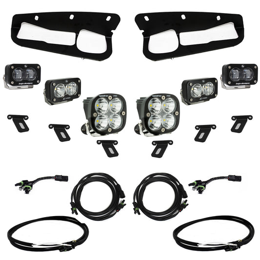 BAJA DESIGNS Ford Bronco (21-Present) S2 SAE FPK Pro w/Upfitter Wiring Harness for OEM Steel Bumper Baja Designs I 448175UP