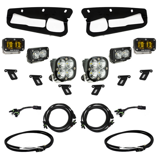 BAJA DESIGNS Ford Bronco (21-Present) S2 SAE Baja Amber FPK Pro w/Upfitter Wiring Harness for OEM Steel Bumper Baja Designs I 448179UP