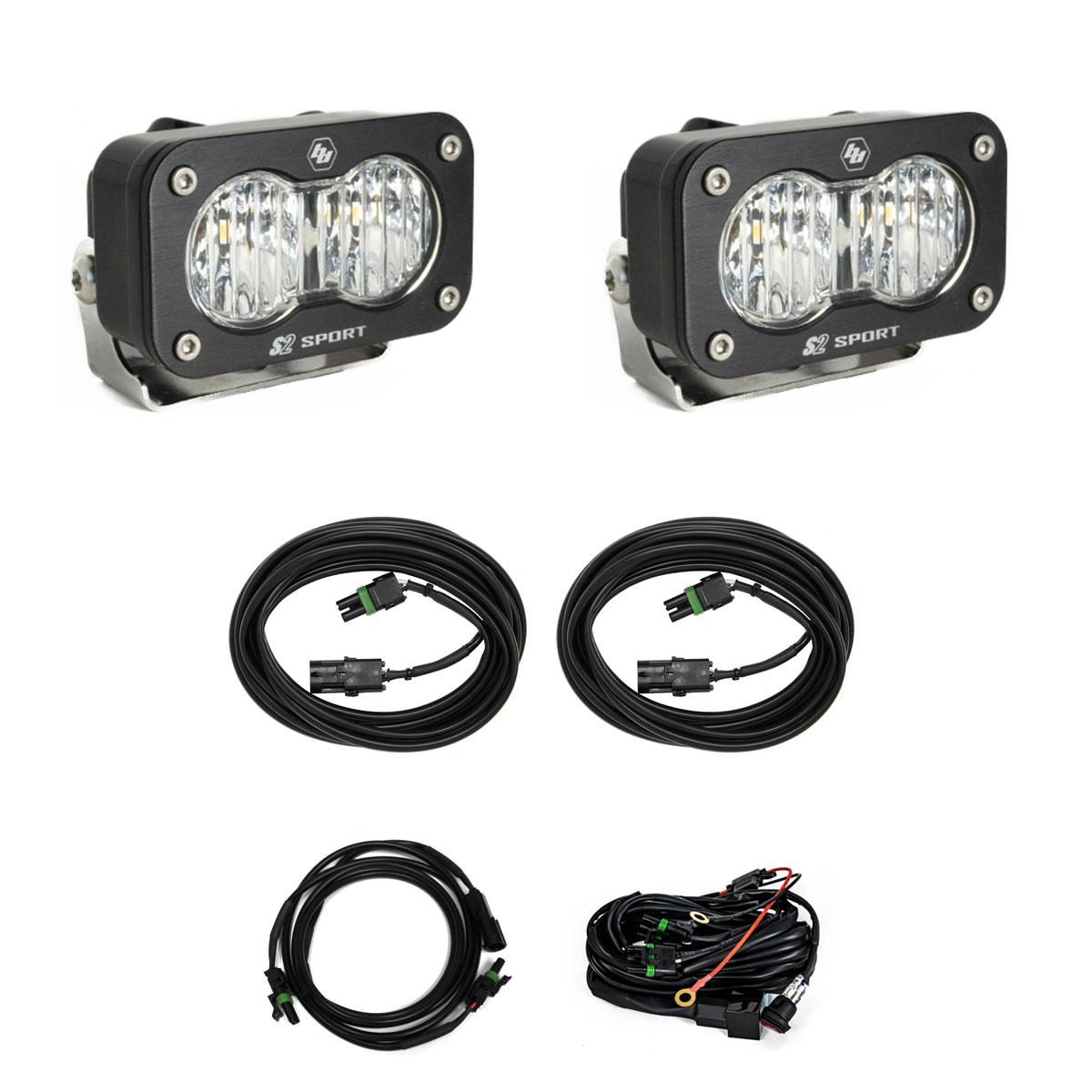BAJA DESIGNS S2 Sport W/C Reverse Kit Wide Cornering Clear Toggle Wiring I 448209