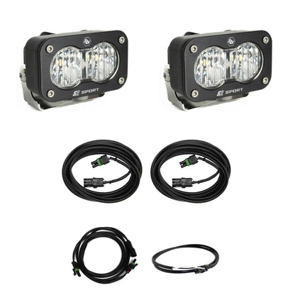 BAJA DESIGNS S2 Sport W/C Reverse Kit w/ Upfitter Wide Cornering Clear Upfitter Wiring I 448209UP