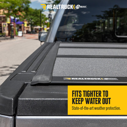 BAK INDUSTRIES | BAKFlip MX4 (Gen 3) Hard Folding Tonneau Cover Matte Finish | 2007-21 Toyota Tundra | 5'6" Bed With Deck Rail System Without Trail Special Edition Storage Boxes | 448409T