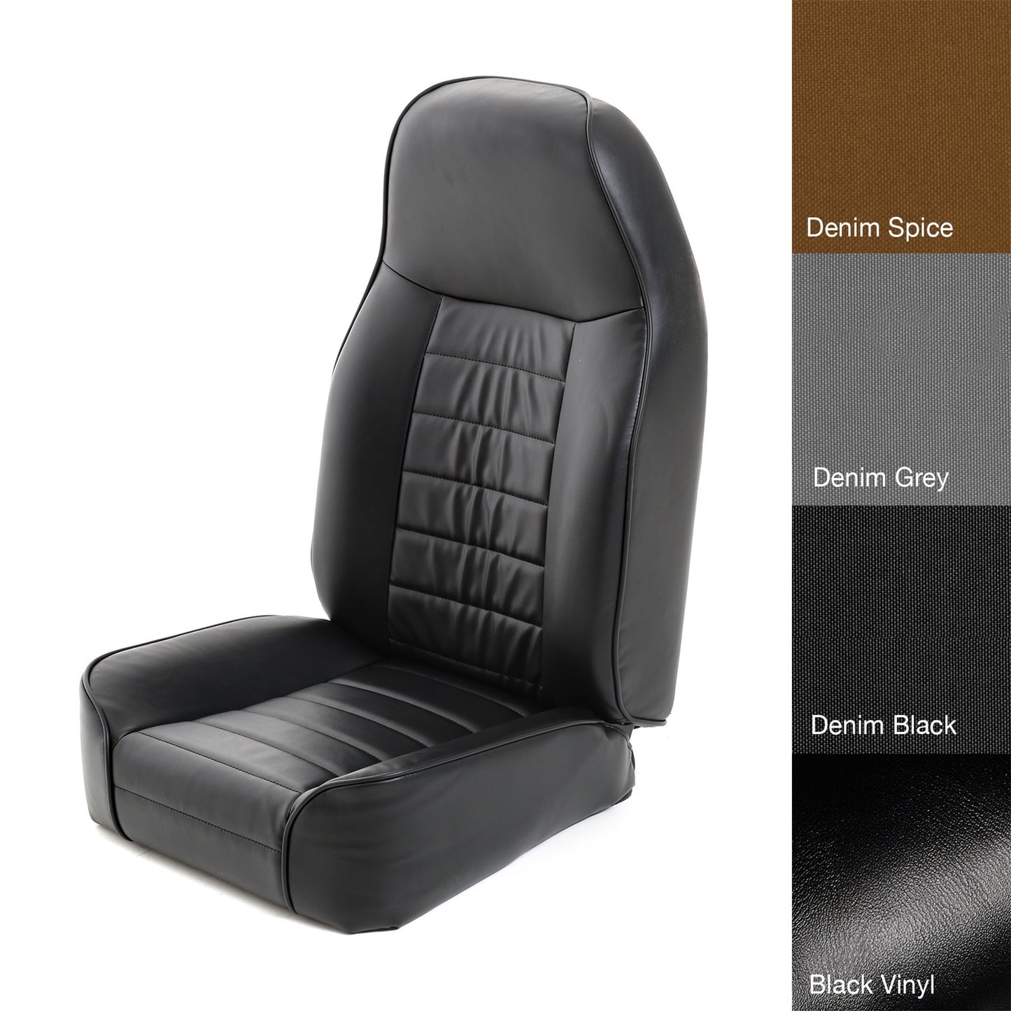 SMITTYBILT | Seat Front Standard Bucket 76-18 CJ & Wrangler CJ/YJ/TJ/LJ Vinyl Black Smittybilt |44901