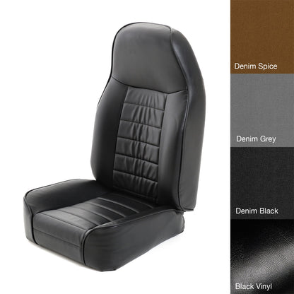 SMITTYBILT | Seat Front Standard Bucket 76-18 CJ & Wrangler CJ/YJ/TJ/LJ Vinyl Black Smittybilt |44901