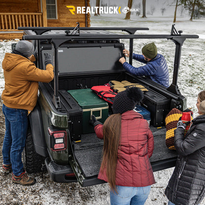 BAK INDUSTRIES | BAKFlip MX4 TS Hard Folding Tonneau Cover | 2007-21 Toyota Tundra | 5'6" Bed Without Deck Rail System Without Trail Special Edition Storage Boxes | 449409TS