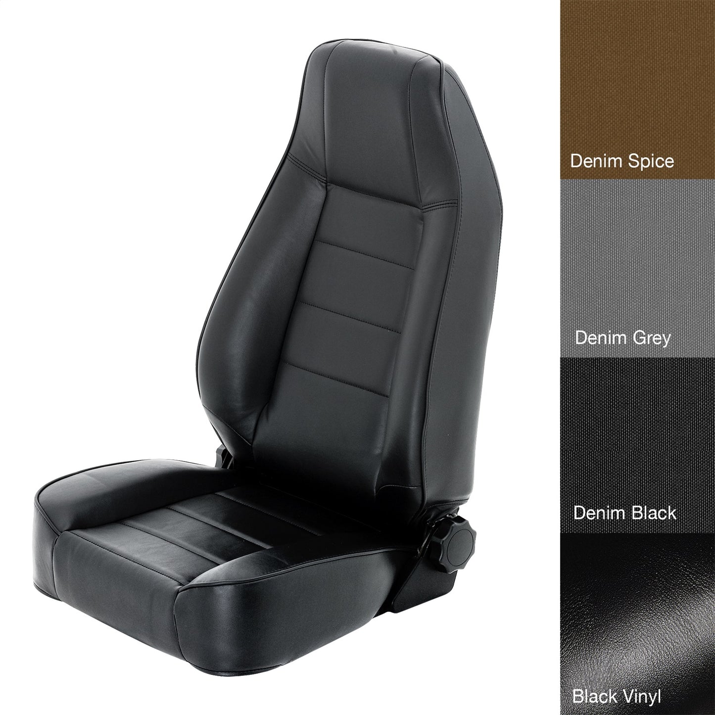 SMITTYBILT | Seat Front Factory Style Replacement W/ Recliner 1987-2006 Jeep Wrangler YJ, TJ/LJ Vinyl Black Smittybilt |45001