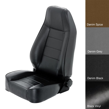 SMITTYBILT | Seat Front Factory Style Replacement W/ Recliner 1987-2006 Jeep Wrangler YJ, TJ/LJ Vinyl Black Smittybilt |45001