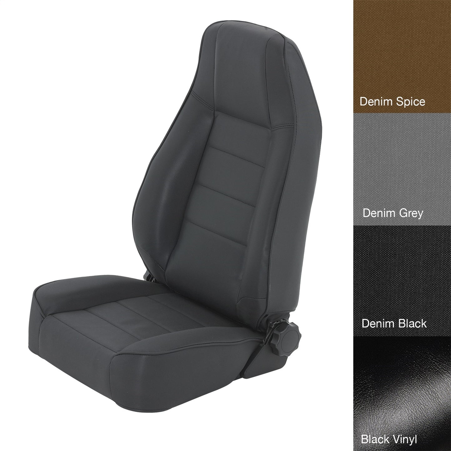 SMITTYBILT | Seat Front Factory Style Replacement W/ Recliner Denim 1987-2006 Jeep Wrangler YJ, TJ/LJ Black Smittybilt |45015
