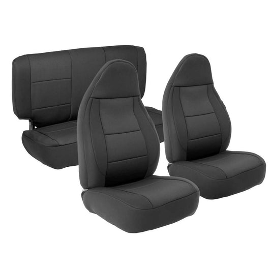 SMITTYBILT | Neoprene Seat Cover Set Front/Rear Black 97-02 Jeep Wrangler TJ Smittybilt |471201