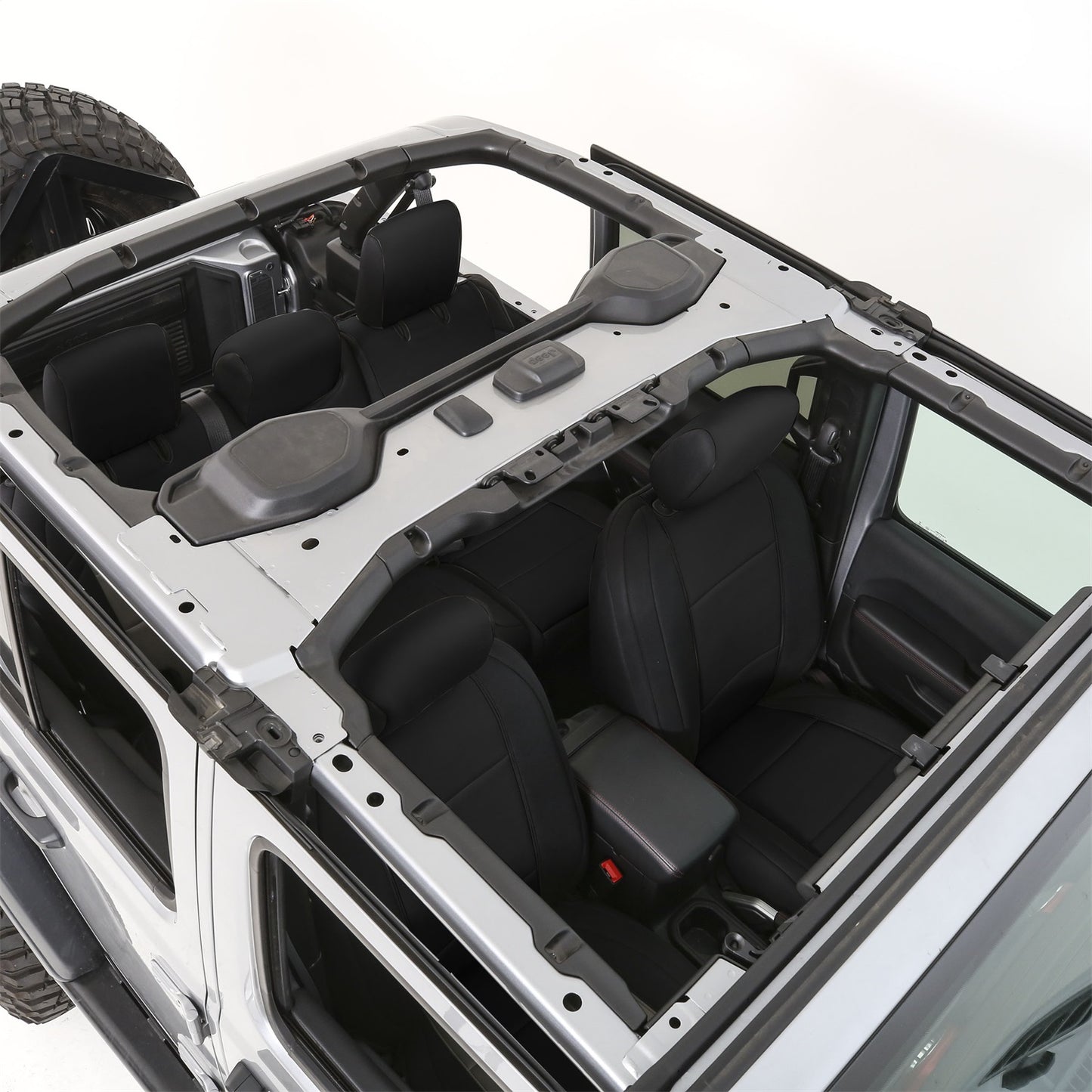SMITTYBILT | Neoprene Seat Cover Set Front/Rear Black Gen 1 2018-2020 Jeep Wrangler Gen 1 JL Non Rubicon 4DR Only Smittybilt |472101