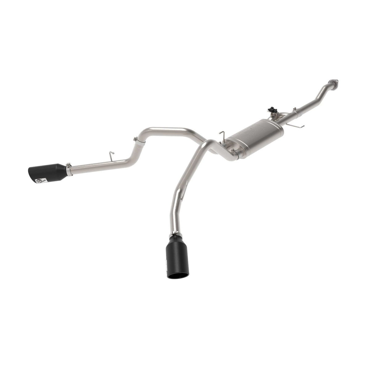 aFe POWER Gemini XV 3 IN 304 Stainless Steel Cat-Back Exhaust System w/ Cut-Out Black — 49-33123-B