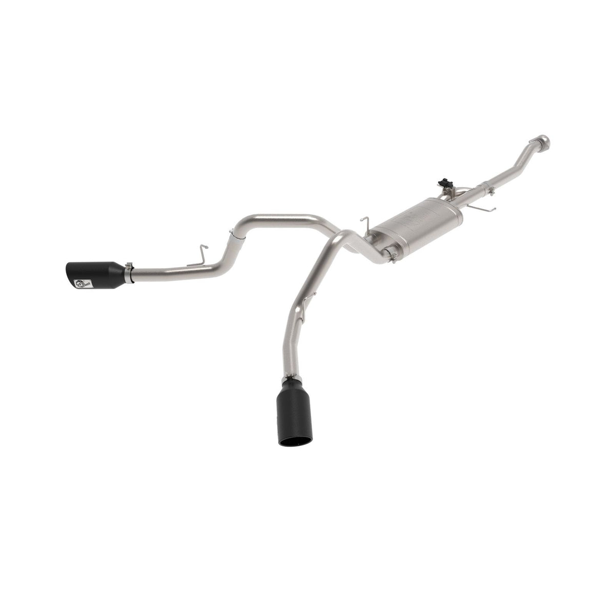 aFe POWER Gemini XV 3 IN 304 Stainless Steel Cat-Back Exhaust System w/ Cut-Out Black — 49-33129-B