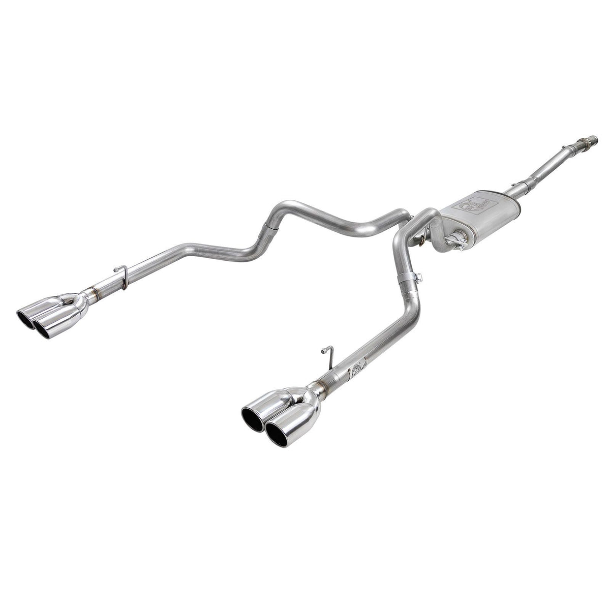 aFe POWER Vulcan Series 3 IN to Dual 2-1/2 IN 304 Stainless Steel Cat-Back Exhaust System — 49-34104-P