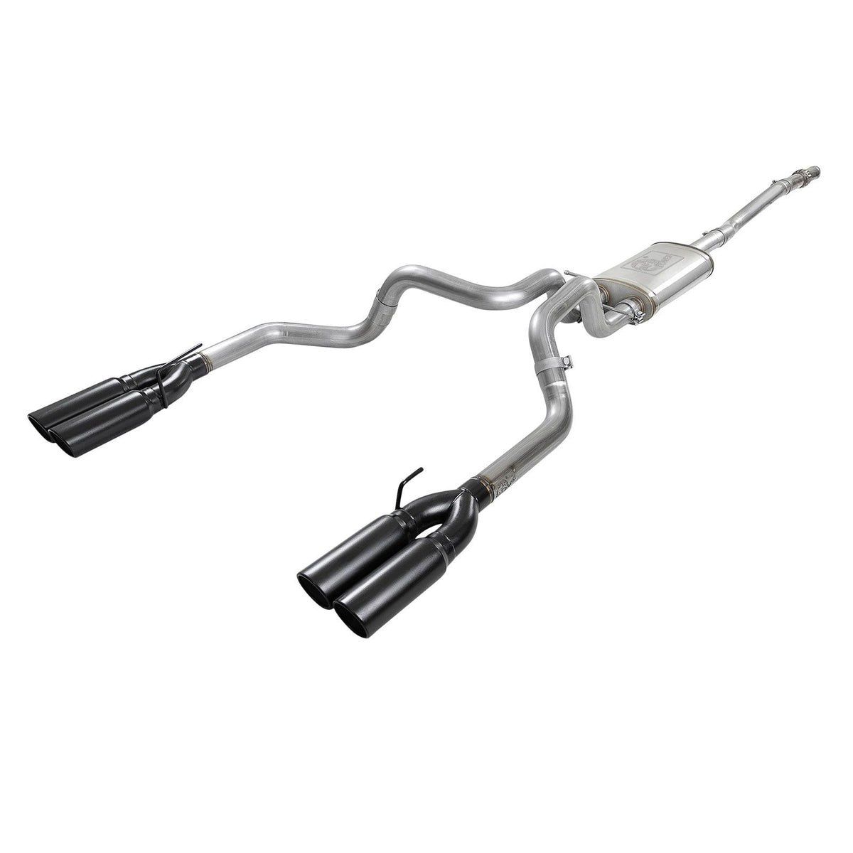 aFe POWER Vulcan Series 3 IN to Dual 3 IN 304 Stainless Steel Cat-Back Exhaust System — 49-34105-B