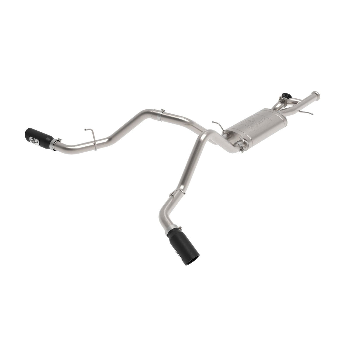 aFe POWER Gemini XV 3 IN 304 Stainless Steel Cat-Back Exhaust System w/ Cut-Out Black — 49-34133-B