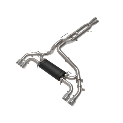 aFe POWER Vulcan Series 3 IN to 2-1/2 IN 304 Stainless Steel Cat-Back Exhaust System w/ Polished Tip — 49-38098-P