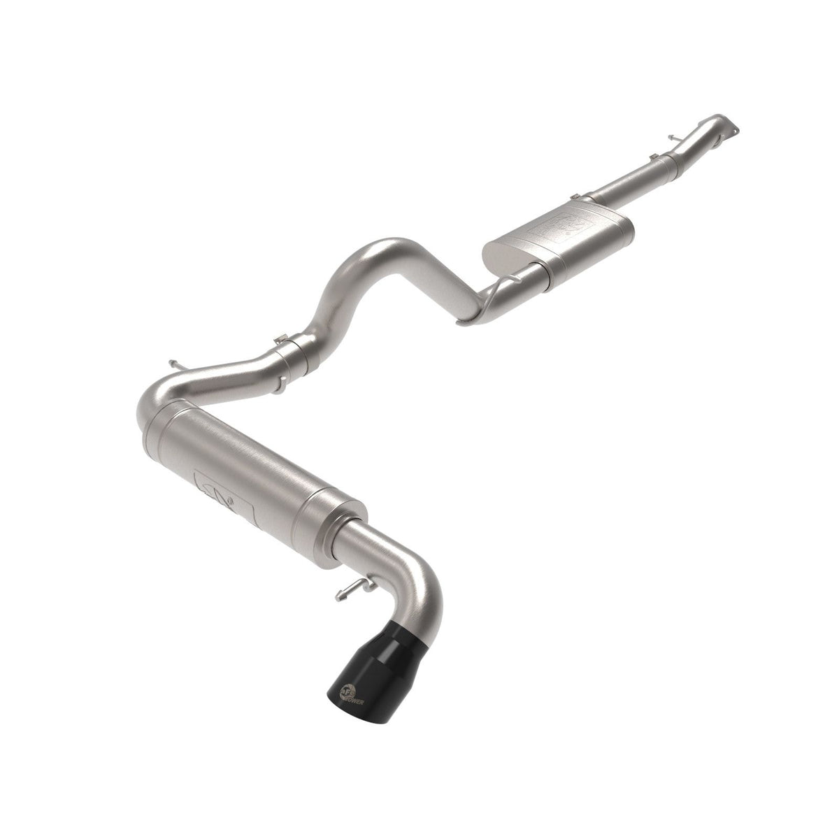 aFe POWER Apollo GT Series 3 IN 409 Stainless Steel Cat-Back Exhaust System w/ Black Tip — 49-43136-B