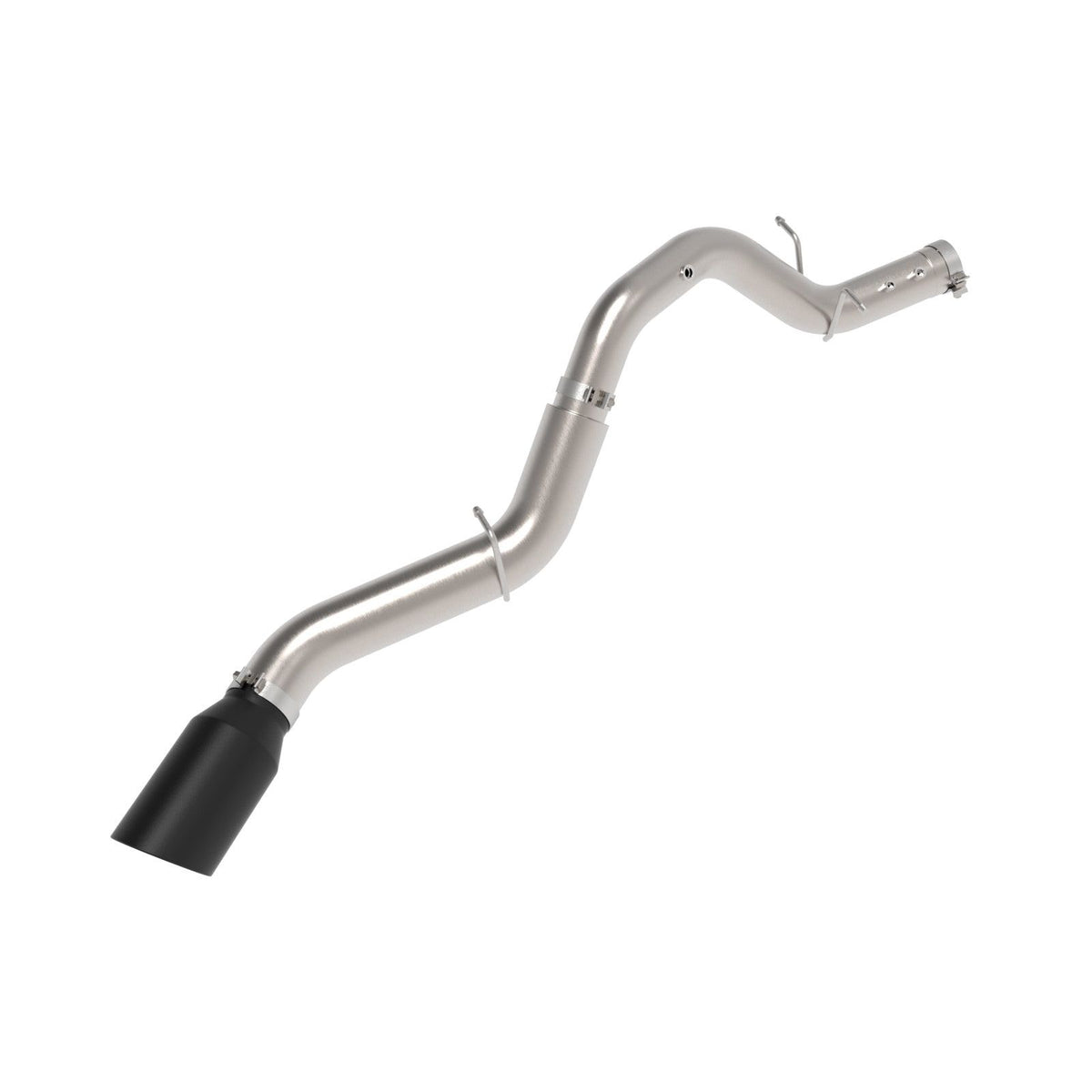 aFe POWER Large Bore-HD 5 IN 409 Stainless Steel DPF-Back Exhaust System w/ Black Tip — 49-44147-B