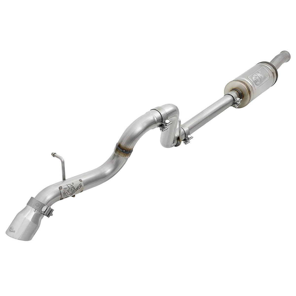 aFe POWER MACH Force-Xp 2-1/2 IN 409 Stainless Steel Axle-Back Hi-Tuck Exhaust w/ Polished Tips — 49-48075-P