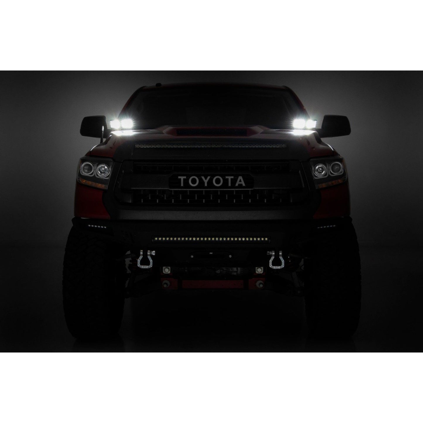 ROUGH COUNTRY LED Light Kit | Ditch Mount | Dual 2" Black Pairs | Spot | Toyota Tundra (14-21) | 70835