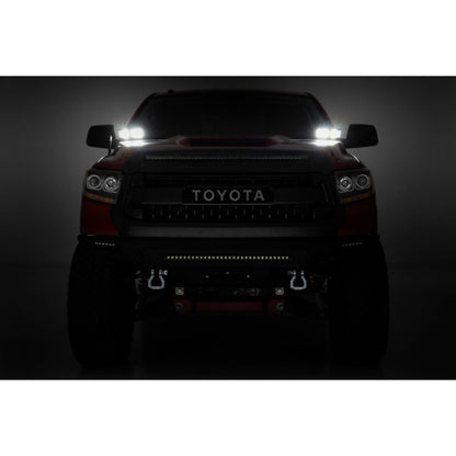 ROUGH COUNTRY LED Light Kit | Ditch Mount | Dual 2" Black Pairs | Amber DRL | Toyota Tundra (14-21) | 70838