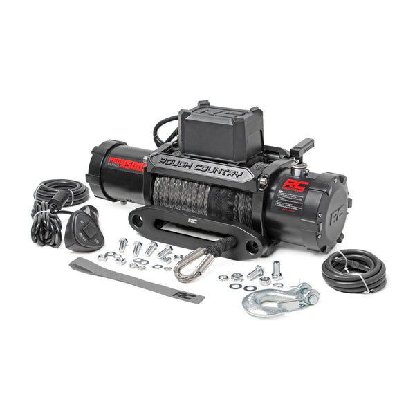 ROUGH COUNTRY | 9500-Lb Pro Series Winch  Synthetic Rope | PRO9500S