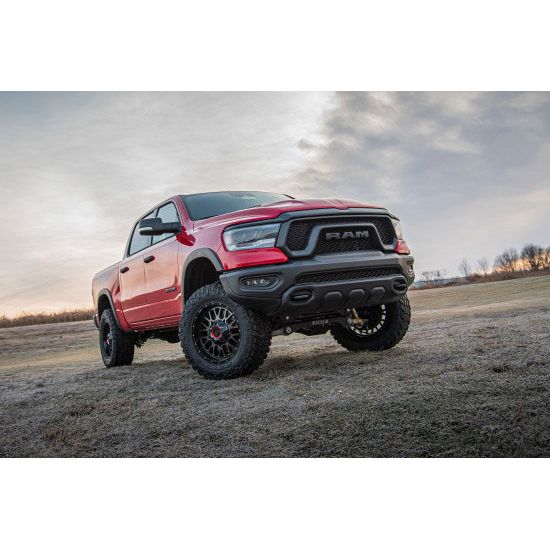 ZONE OFFROAD |  4" Front 5" Rear Suspension Lift System (2019-2023 Ram 1500 Rebel/OffRoad 4wd) D146F on lifted red RAM truck
