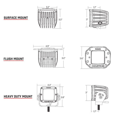 RIGID INDUSTRIES | Driving Surface Mount Pair D-Series Pro RIGID Industries | 502313