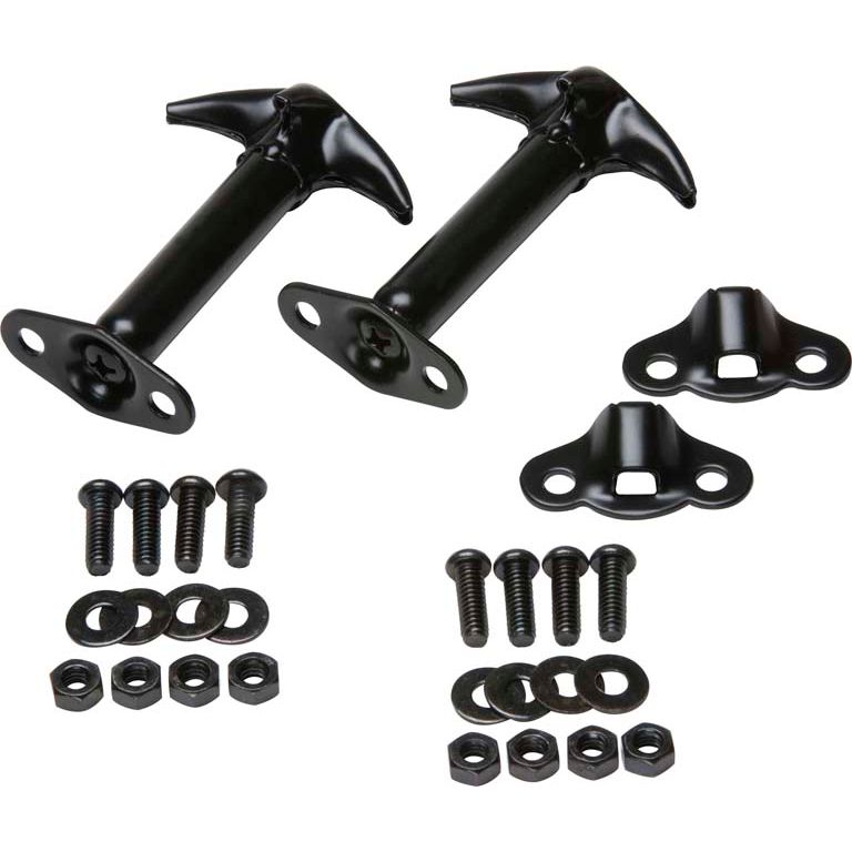 KENTROL Jeep CJ/YJ Hood Catch Pair 55-95 CJ and Wrangler YJ Powdercoat Black Kentrol  50401