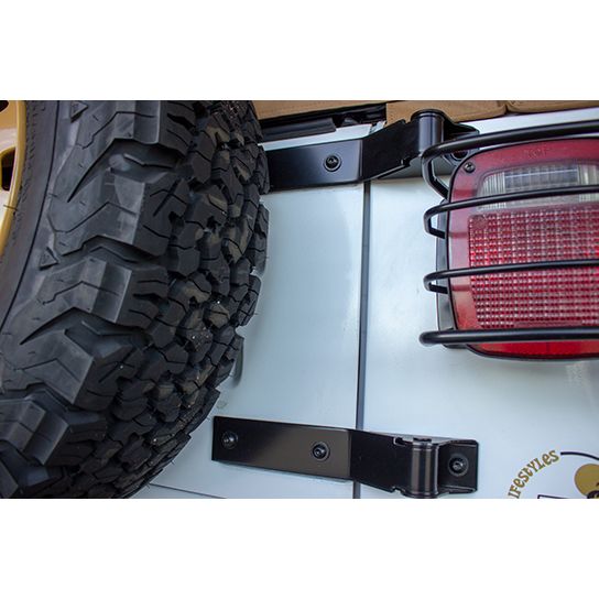 KENTROL Jeep YJ Tailgate Hinge Pair 87-95 Wrangler TJ Powdercoat Black Kentrol  50442