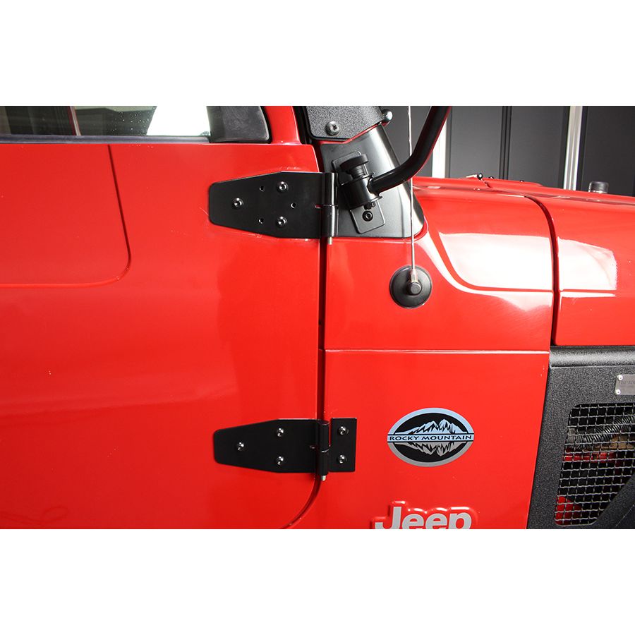 KENTROL Jeep TJ Door Hinge Set 4 Pieces 97-06 Wrangler TJ Powdercoat Black Kentrol  50525