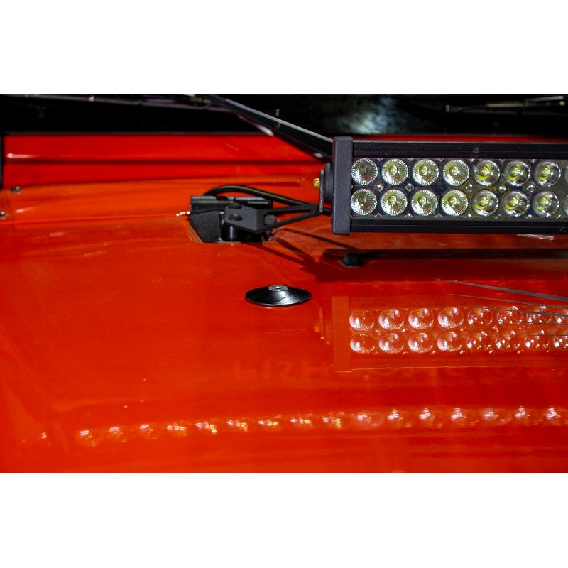 KENTROL Jeep Wrangler Hood Bumper Deletes For 97-19 Wrangler JK/TJ Black Powdercoat Stainless Steel Kentrol  50723