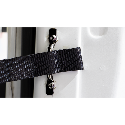 KENTROL Jeep TJ Polished Stainless Door Strap Kit For Wrangler TJ Black Powdercoat Stainless Steel Kentrol  50724