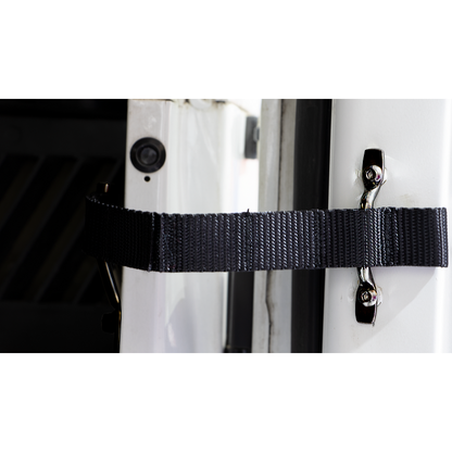 KENTROL Jeep TJ Polished Stainless Door Strap Kit For Wrangler TJ Black Powdercoat Stainless Steel Kentrol  50724