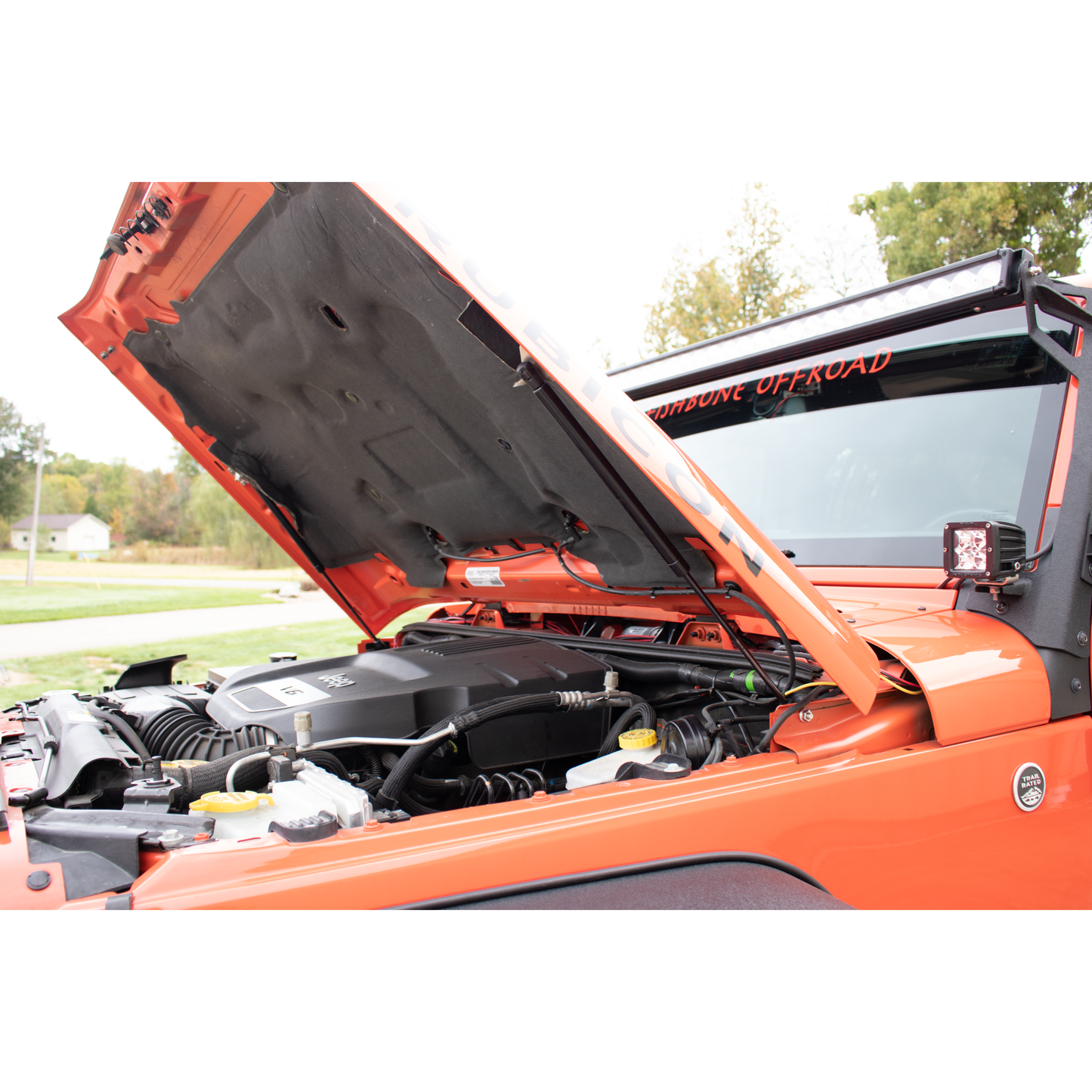 KENTROL Jeep JK Hoold Lift Support Black Painted Steel Kentrol  50730