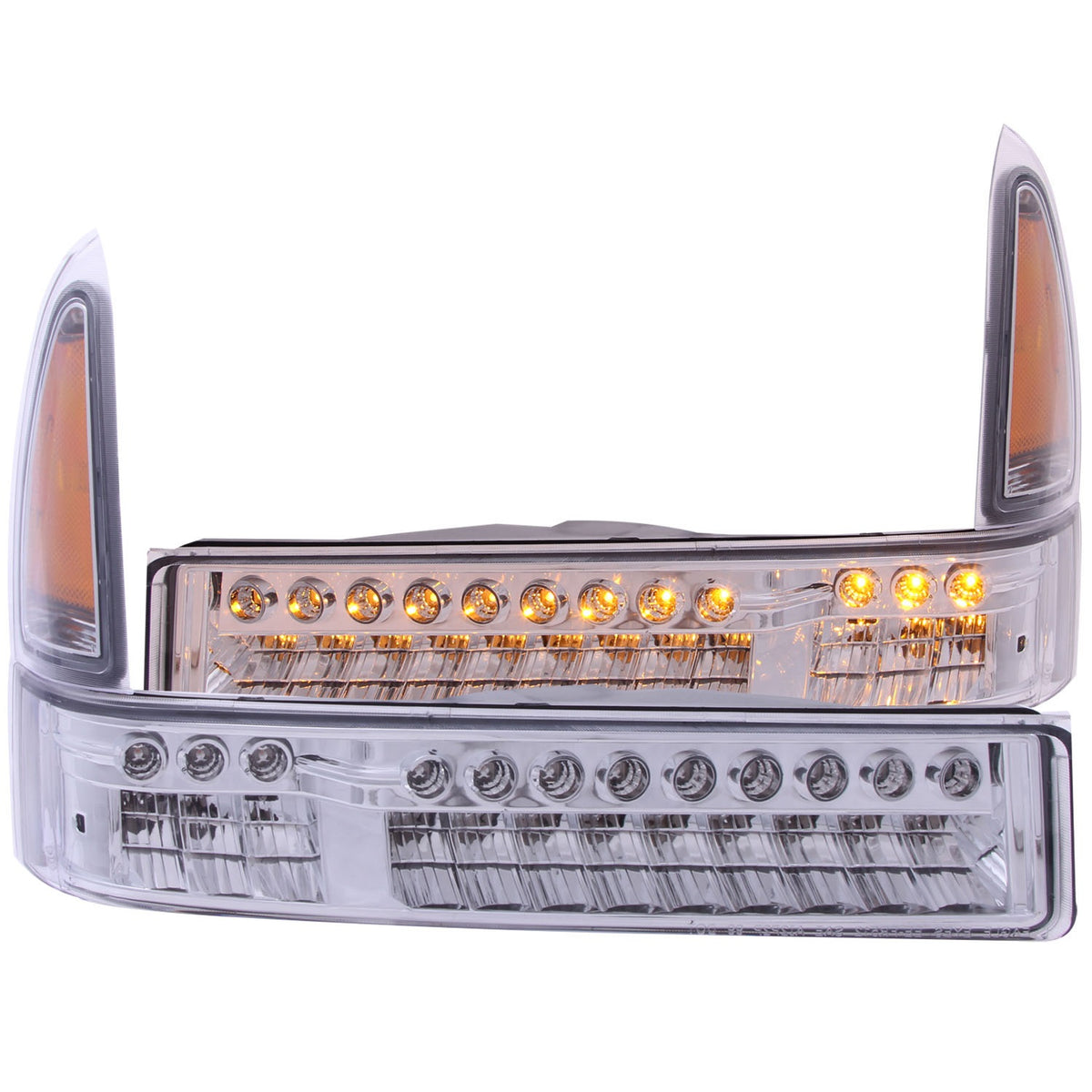ANZO USA ZUKT_511056 Anzo ZUKT_511056 Parking Light Assembly LED Clear Lens Chrome