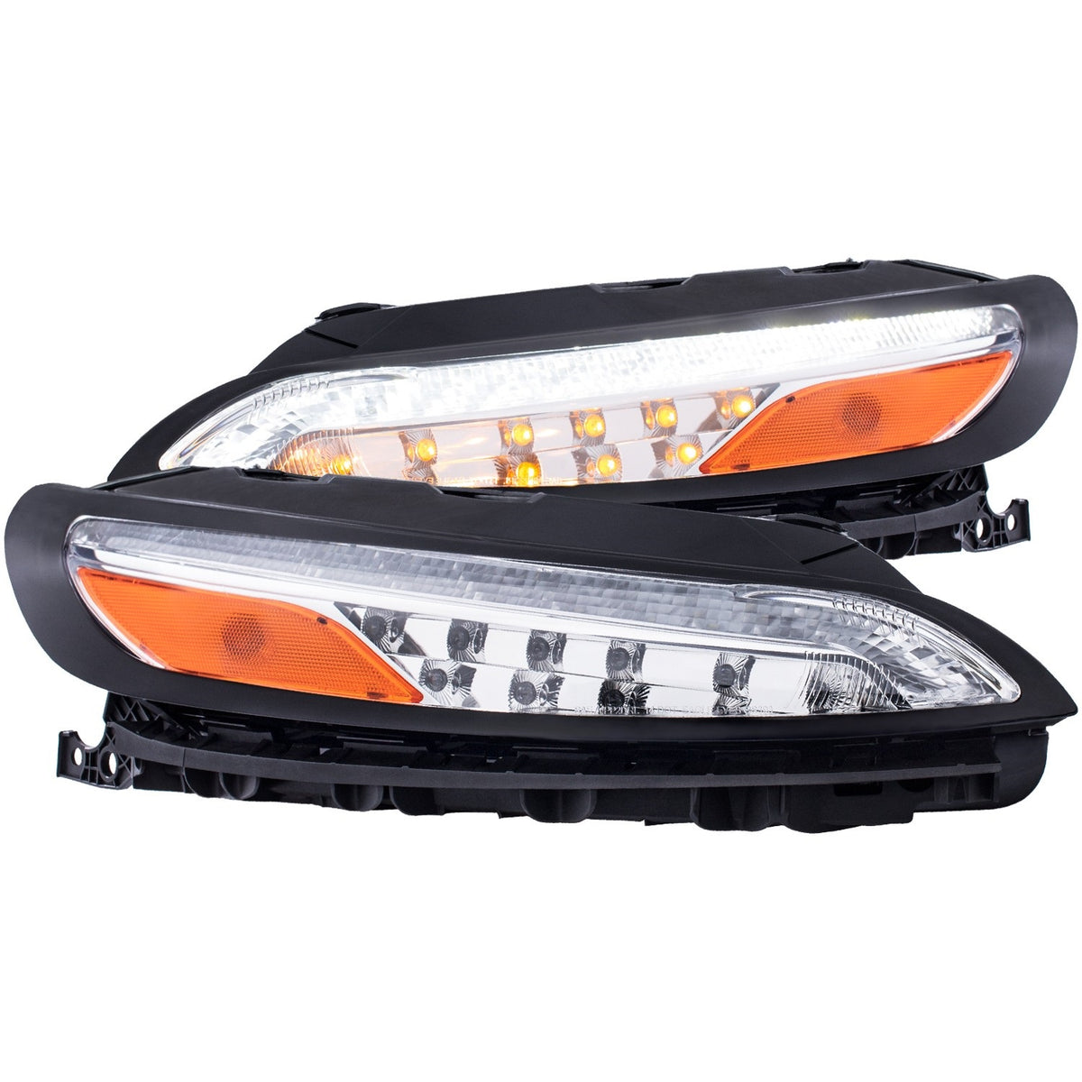 ANZO USA ZUKT_511081 Anzo ZUKT_511081 LED Parking Lights Clear Lens Chrome Amber