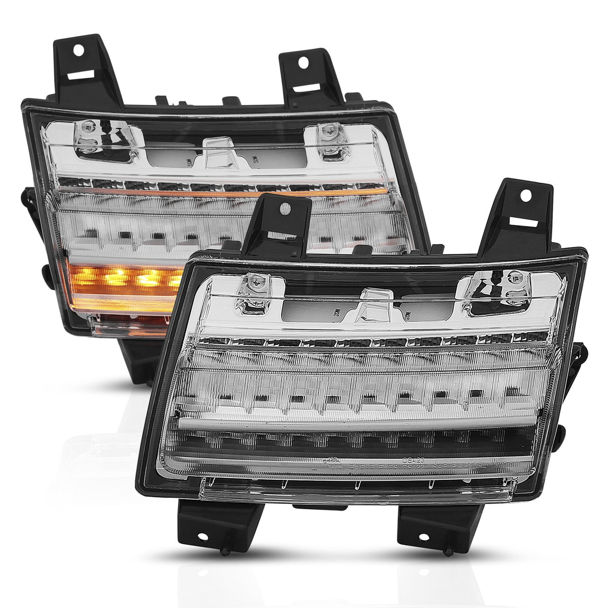 ANZO USA ZUKT_511082 Anzo ZUKT_511082 Side Marker Light Assembly LED Chrome Clear