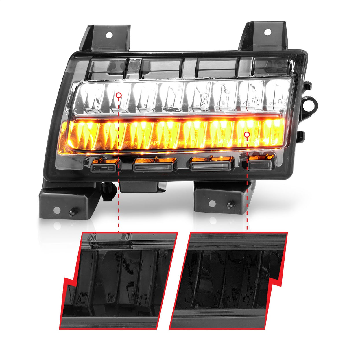 ANZO USA ZUKT_511085 Anzo ZUKT_511085 Side Marker Light Assembly LED Smoke Lens Chrome