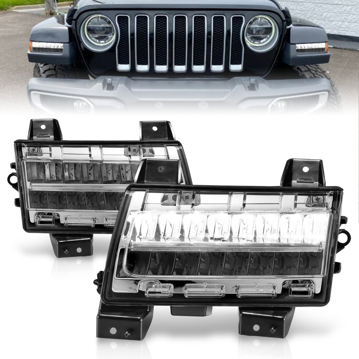 ANZO USA ZUKT_511086 Anzo ZUKT_511086 Side Marker Light Assembly LED Clear Lens Chrome