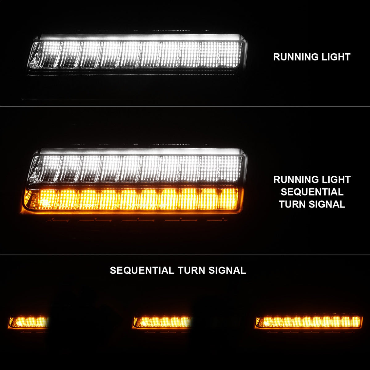 ANZO USA ZUKT_511088 Anzo ZUKT_511088 Side Marker Light Assembly LED Smoke Lens Chrome