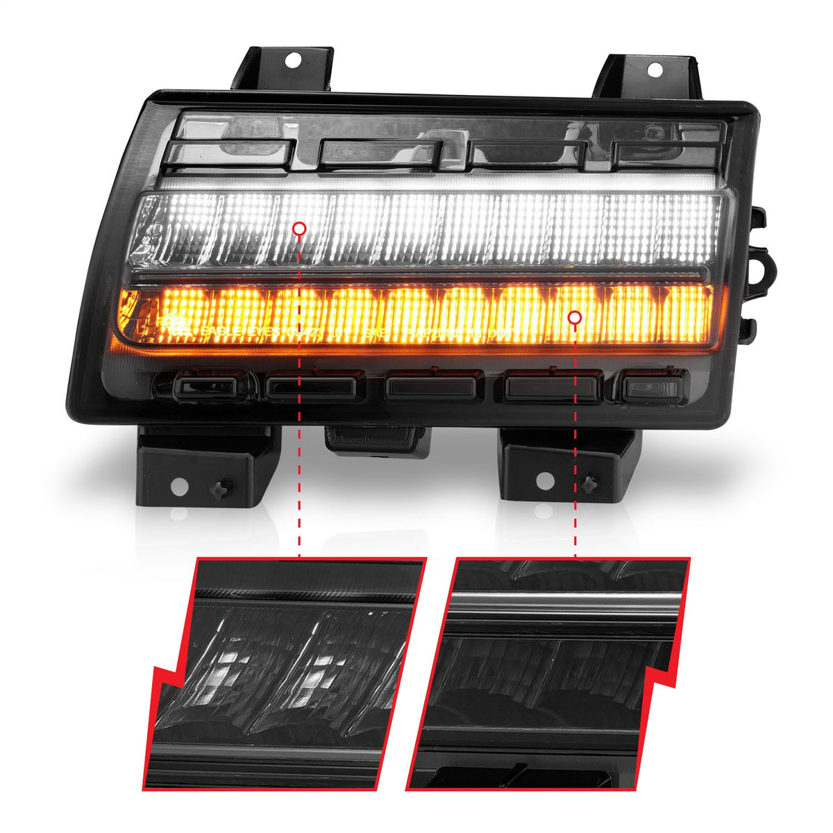 ANZO USA ZUKT_511088 Anzo ZUKT_511088 Side Marker Light Assembly LED Smoke Lens Chrome